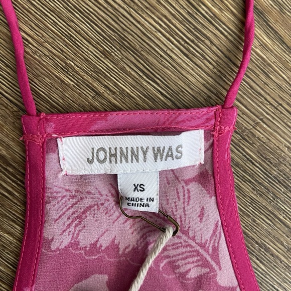 Johnny Was Etta Silk Blend‎ Cami Tank Top Pink Hawaiian Floral XSMALL XS NWT - Picture 4 of 7